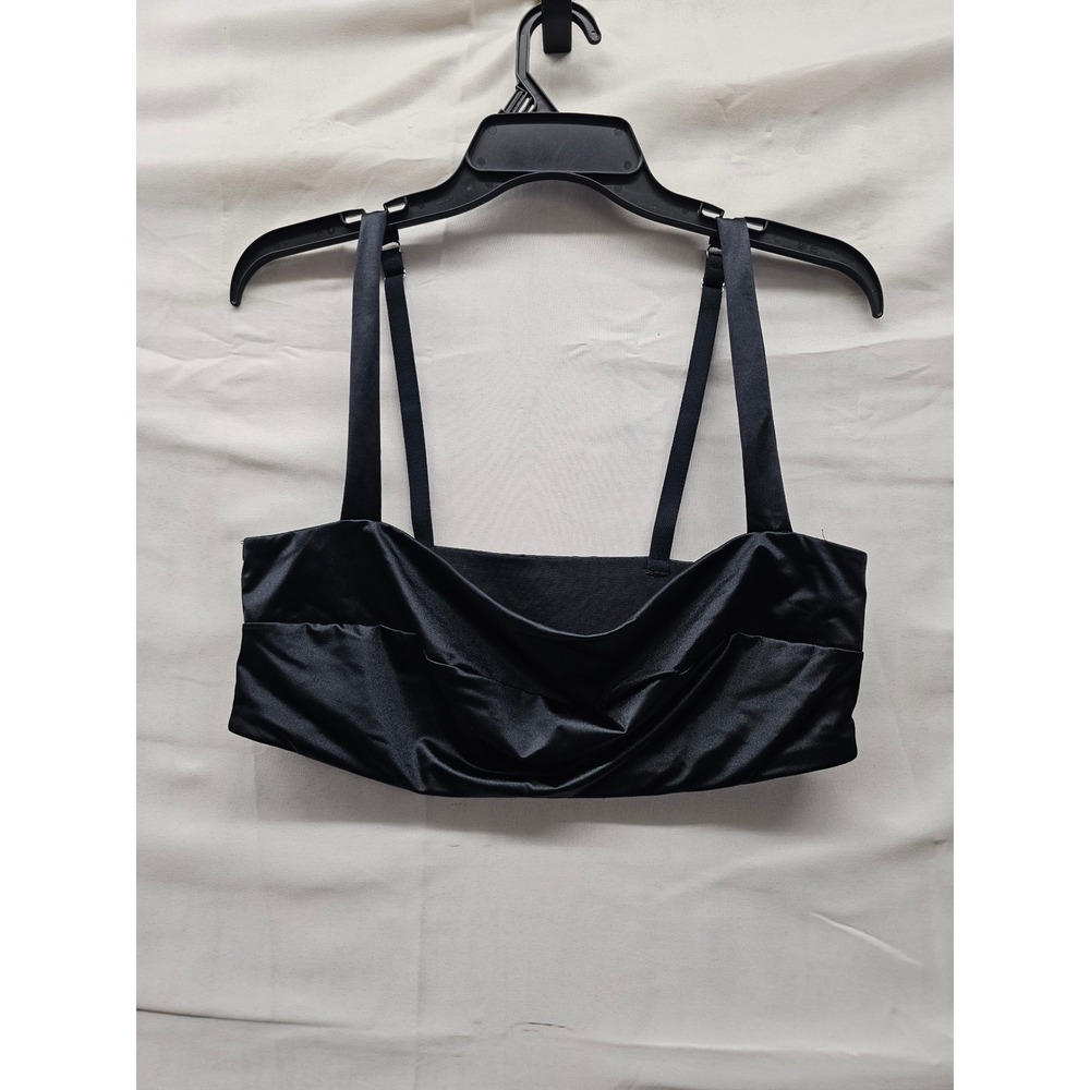 Hunter McGrady Womens Bikini Top Black Nylon Blend Size XL